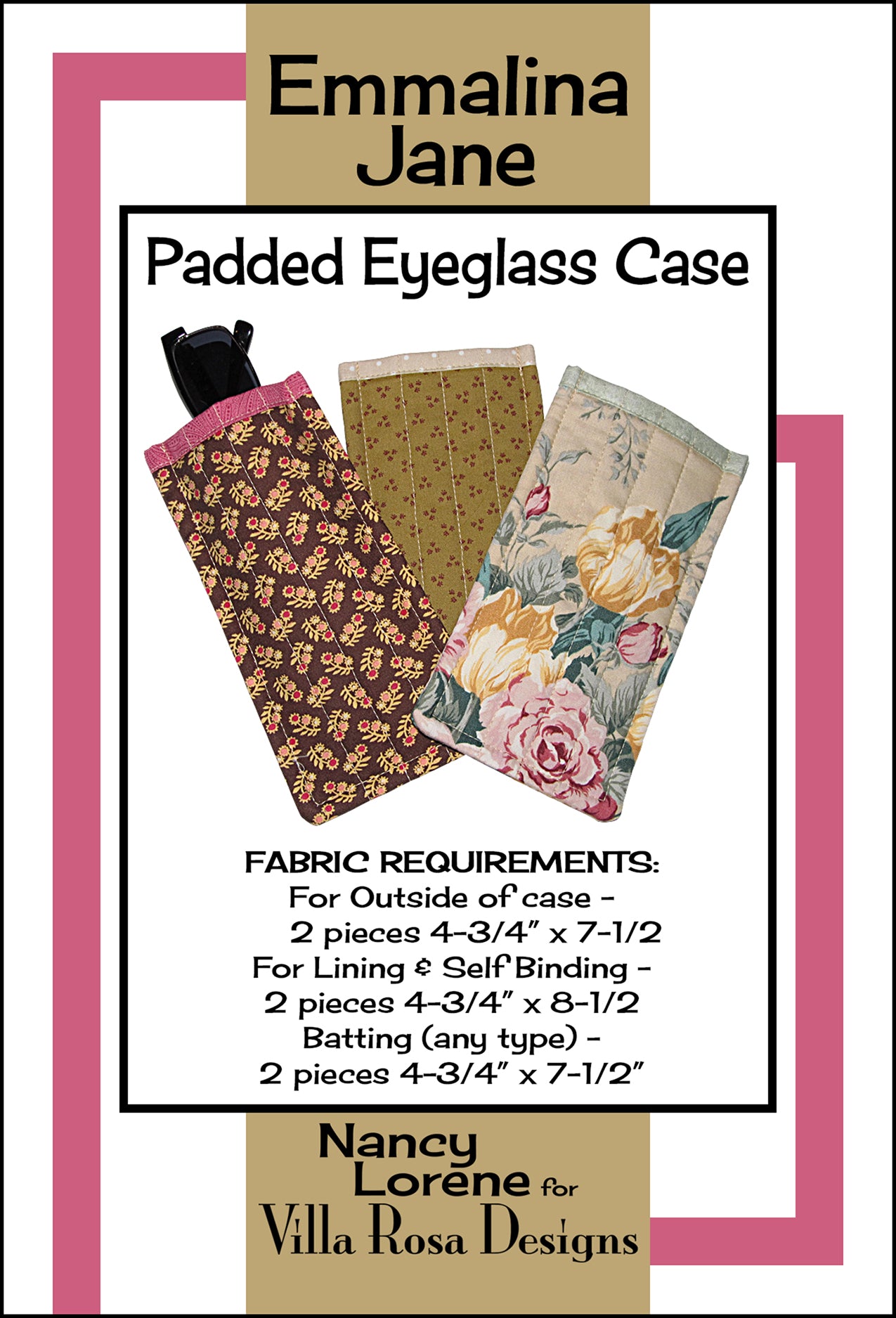 Emmalina Jane – Padded Eyeglass Case | PDF Sewing Pattern