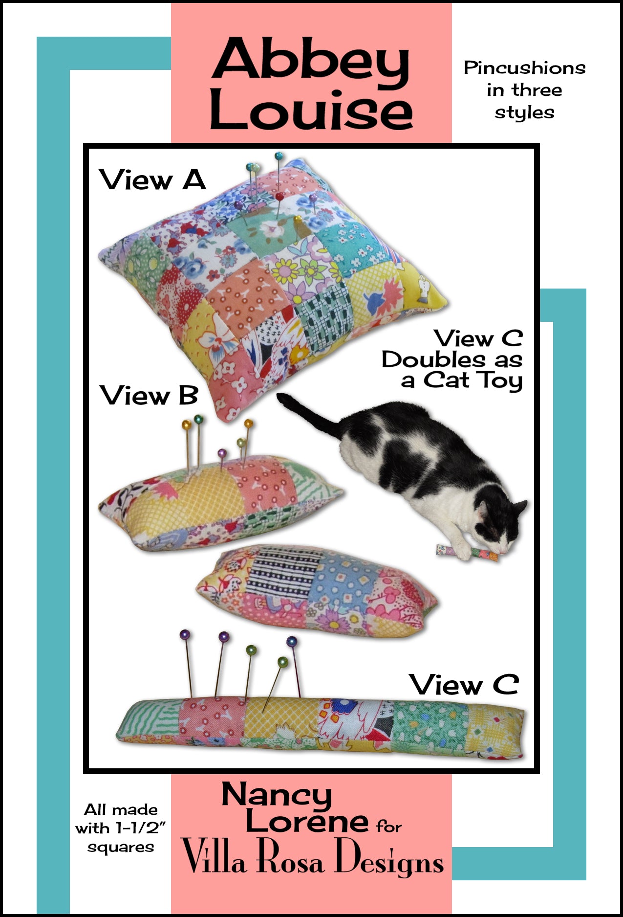 Abbey Louise – Scrap-Friendly Pincushion Pattern (3 Styles + Catnip Toy Option) | PDF Sewing Pattern