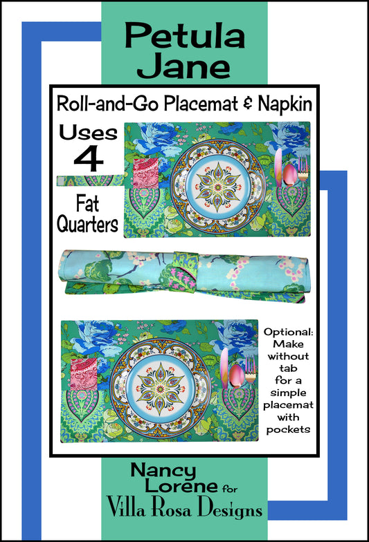 Petula Jane – Roll-and-Go Placemat & Napkin | PDF Sewing Pattern
