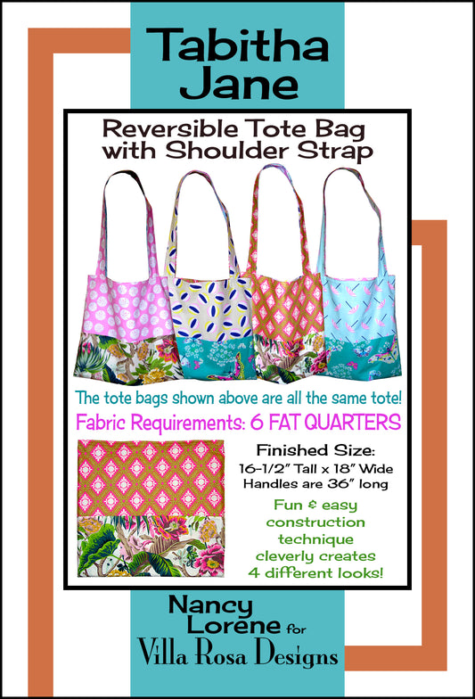 Tabitha Jane – Reversible Tote Bag with Shoulder Strap | PDF Sewing Pattern